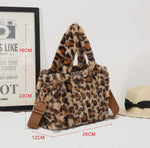 🐆 Leopard Print Faux Fur Tote Bag