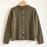 Pretty Velvet Button Cardigan