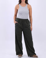 Straight Leg Cotton Corduroy Pants