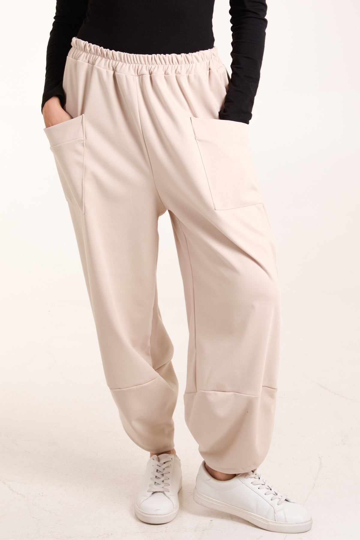 JERSEY SPLIT HEM BAGGY POCKET JOGGERS