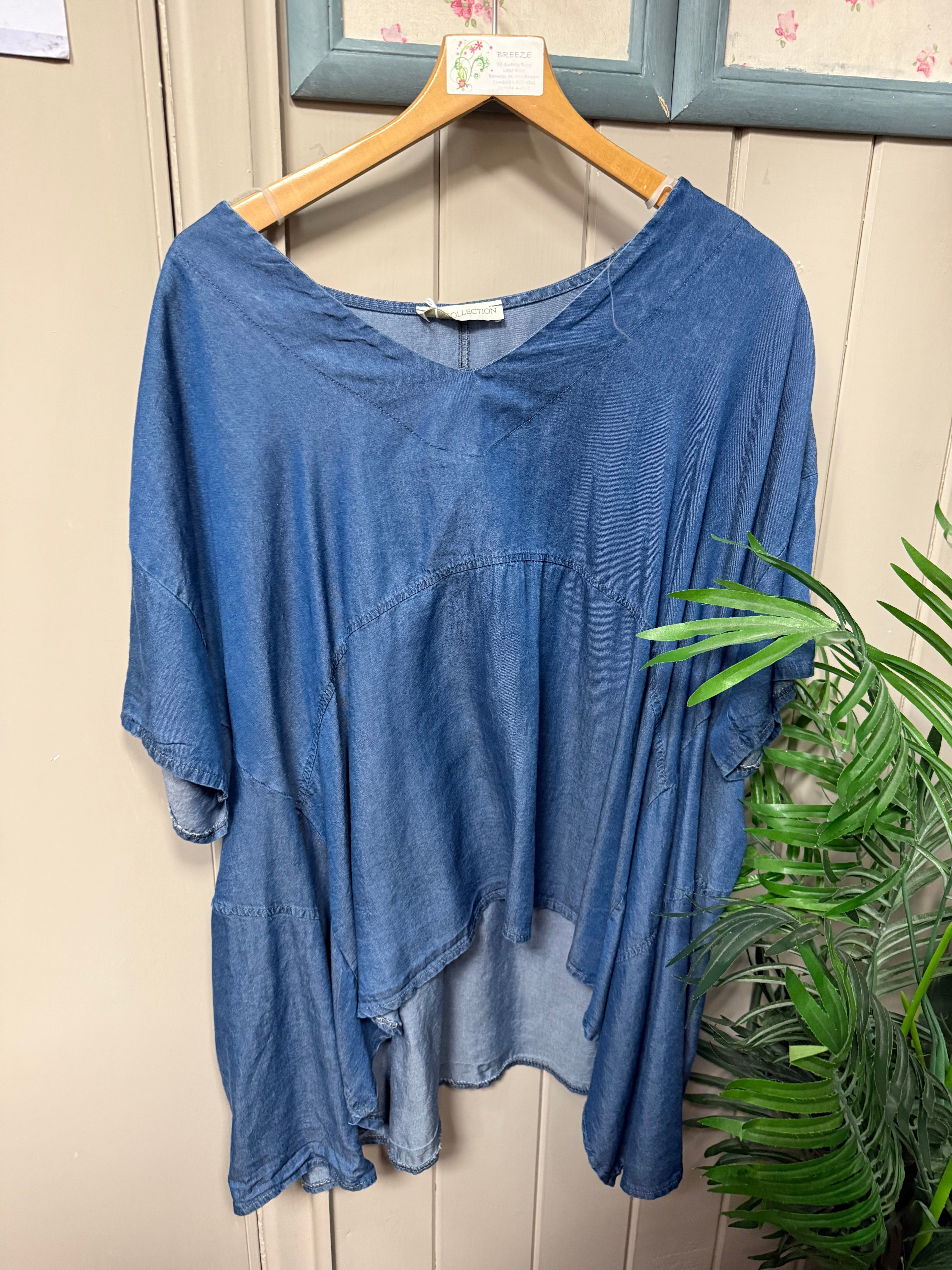 Layered Denim Top