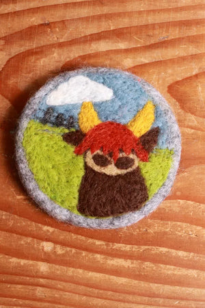 Highland Cow Coaster 10cm