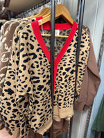 CARDIGAN ANIMAL PRINT TAUPE