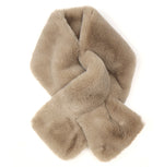 Taupe faux fur pull through scarf