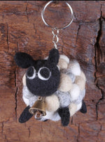 Hand-Felted Bobbly Sheep Keyring