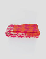 Jana Heavyweight Scarf - Fuchsia/ Orange, Houndstooth