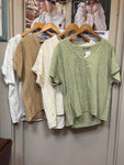 Linen-Cotton Slub Tee