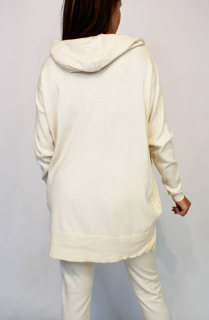 Two Pocket Hooded Lounge Set in Stone