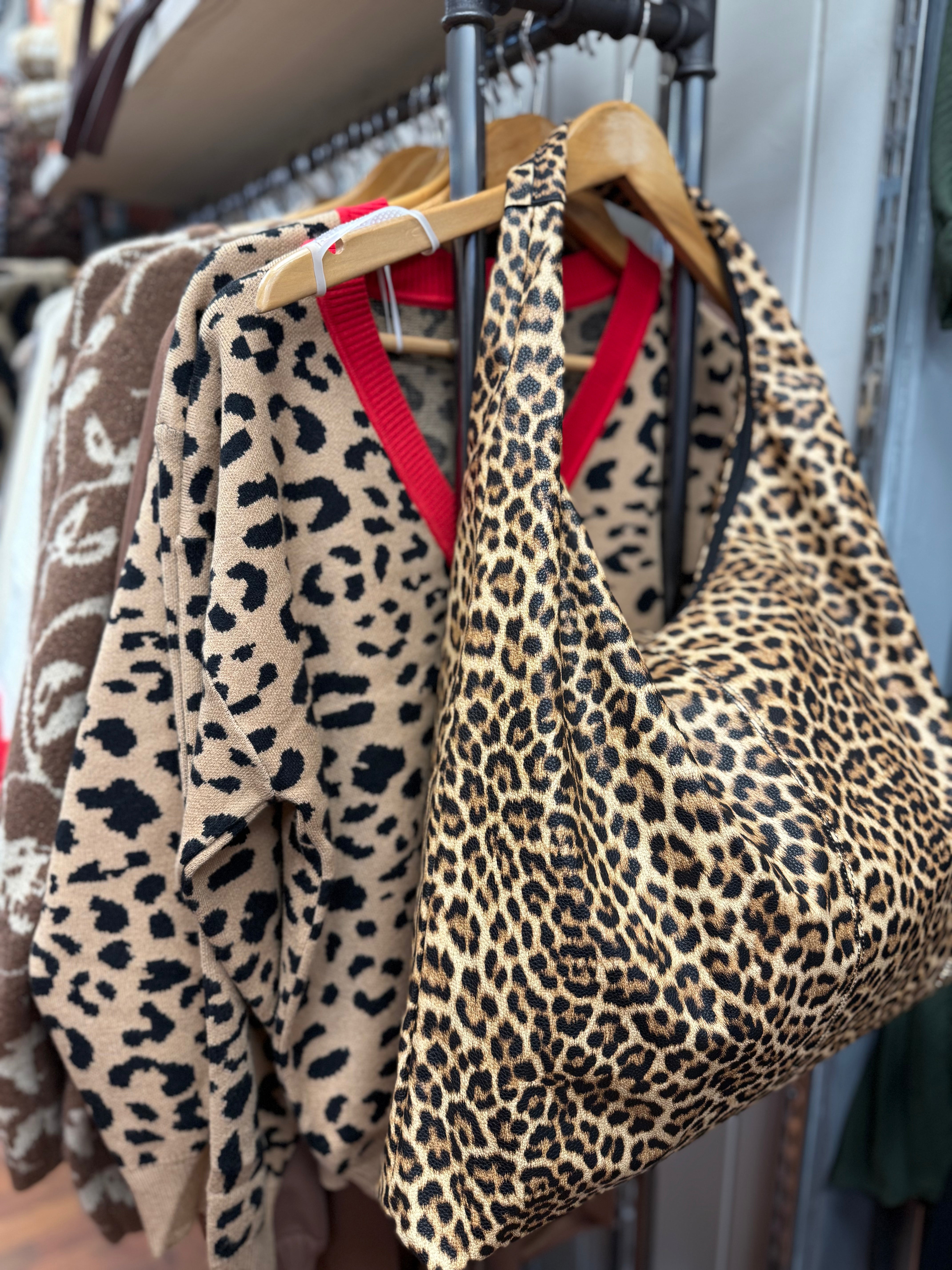 CARDIGAN ANIMAL PRINT TAUPE