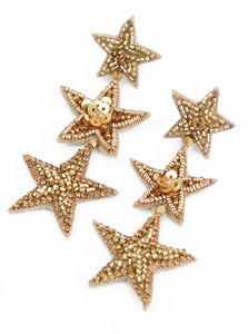 TRIPLE GOLD STAR EARRINGS