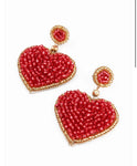 Red Heart Drop Earrings