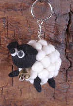Hand-Felted Bobbly Sheep Keyring
