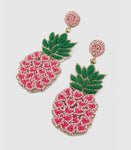 Pink Heart Pineapple Earrings