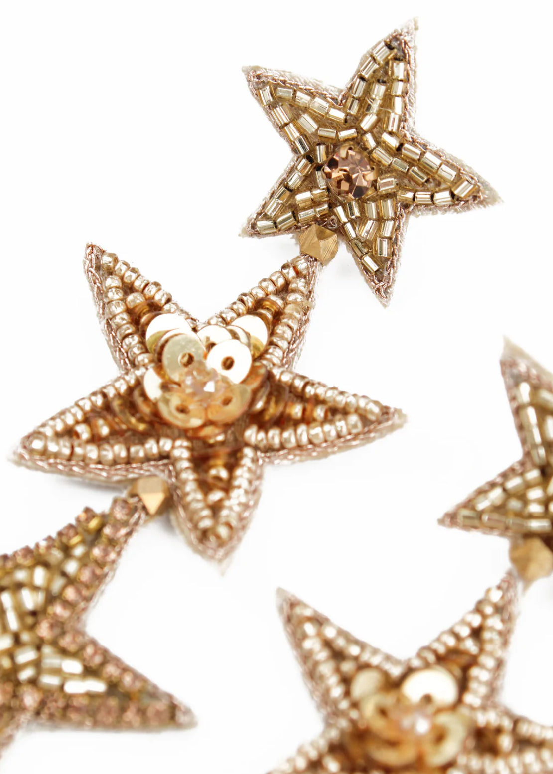 TRIPLE GOLD STAR EARRINGS