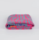 Mara Heavyweight Scarf - Blue/ Fuchsia, Tiger Leopard