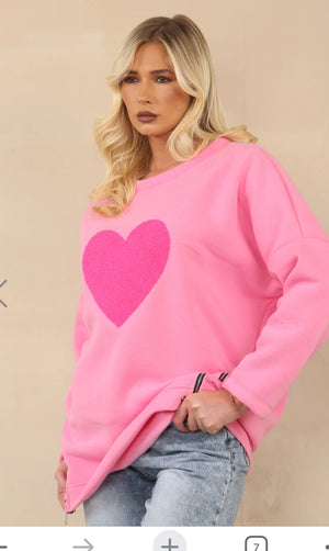 HEART ZIP DETAIL SWEAT SHIRT