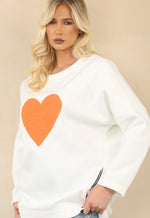 HEART ZIP DETAIL SWEAT SHIRT