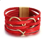 Red Heart Leather Bracelet