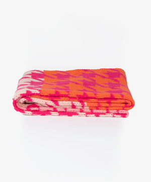 Fuchsia & Orange Houndstooth Print Scarf