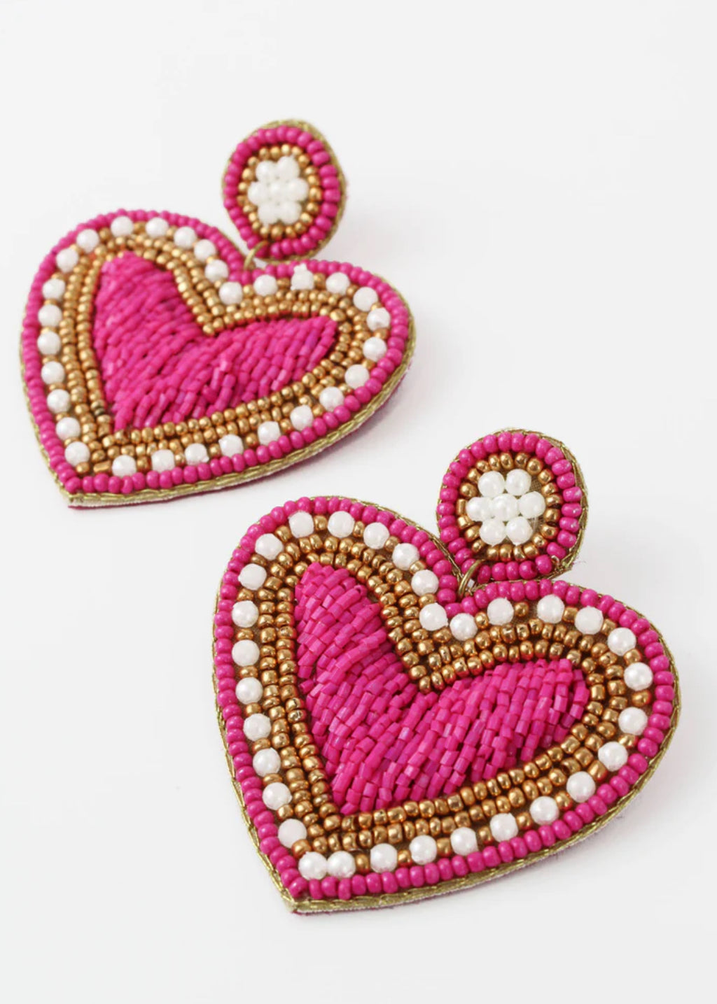 PINK AND GOLD HEART EARRINGS EAR0884