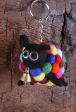 Hand-Felted Bobbly Sheep Keyring