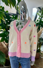 Super Soft Pretty Pastel Heart Cardigan 922