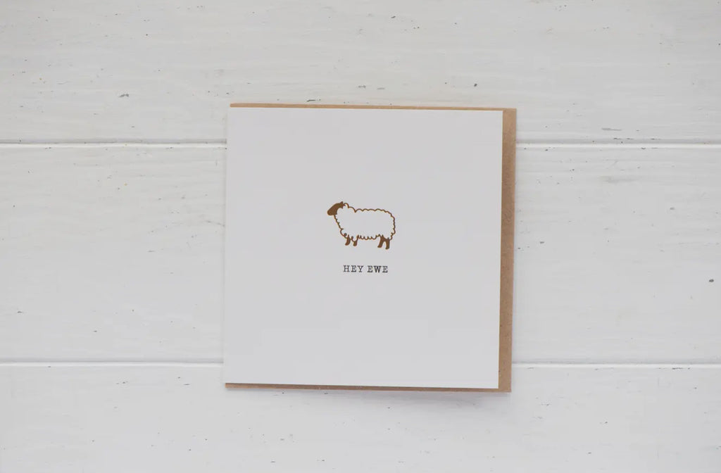 Hey Ewe Cards -selection of quirky sheep pun cards: HEY EWE