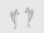 Cassia Folded Heart Stud Earrings 3273