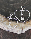 Open Twisted Heart Earring [Silver Plate]