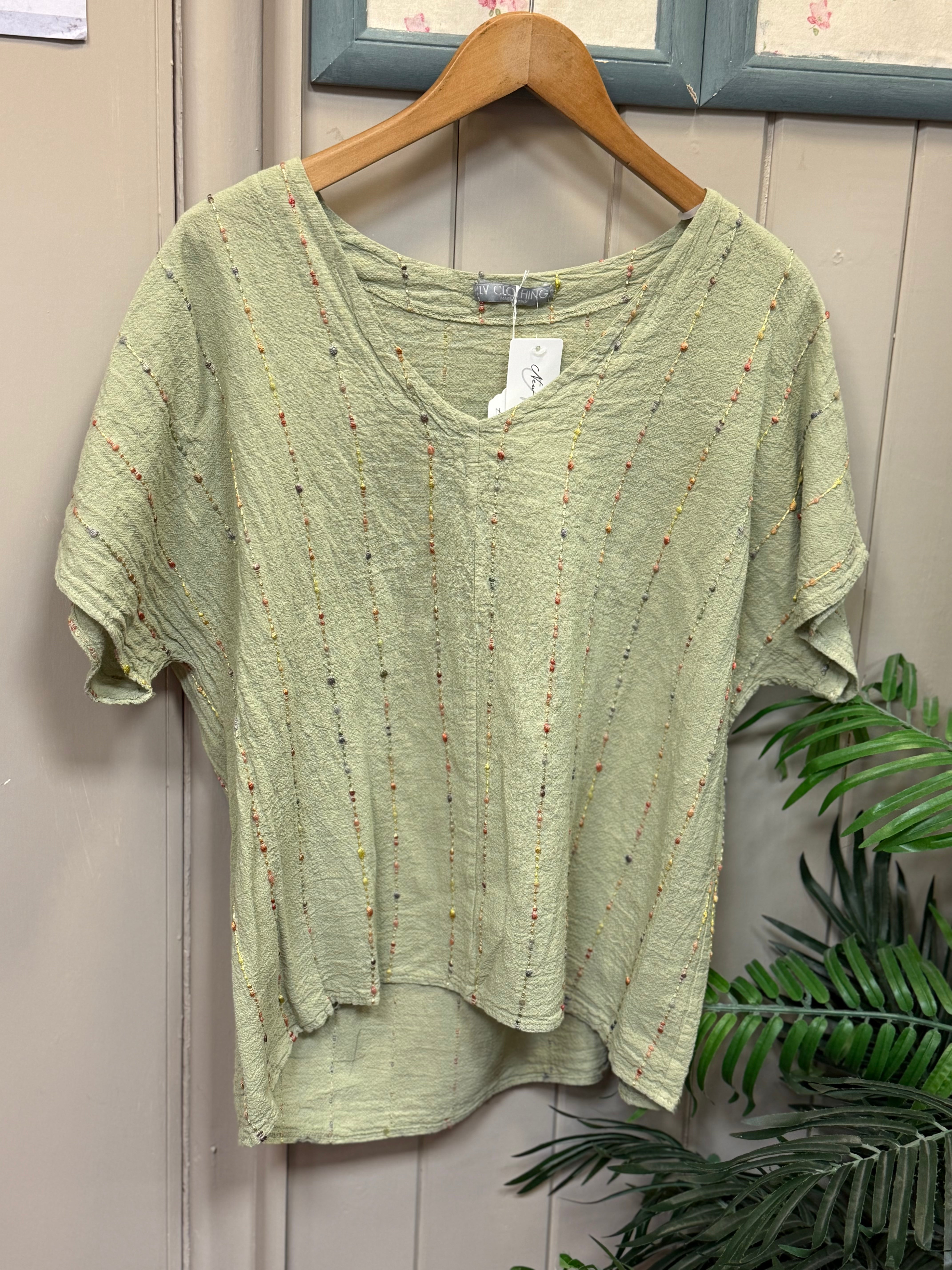 Linen-Cotton Slub Tee