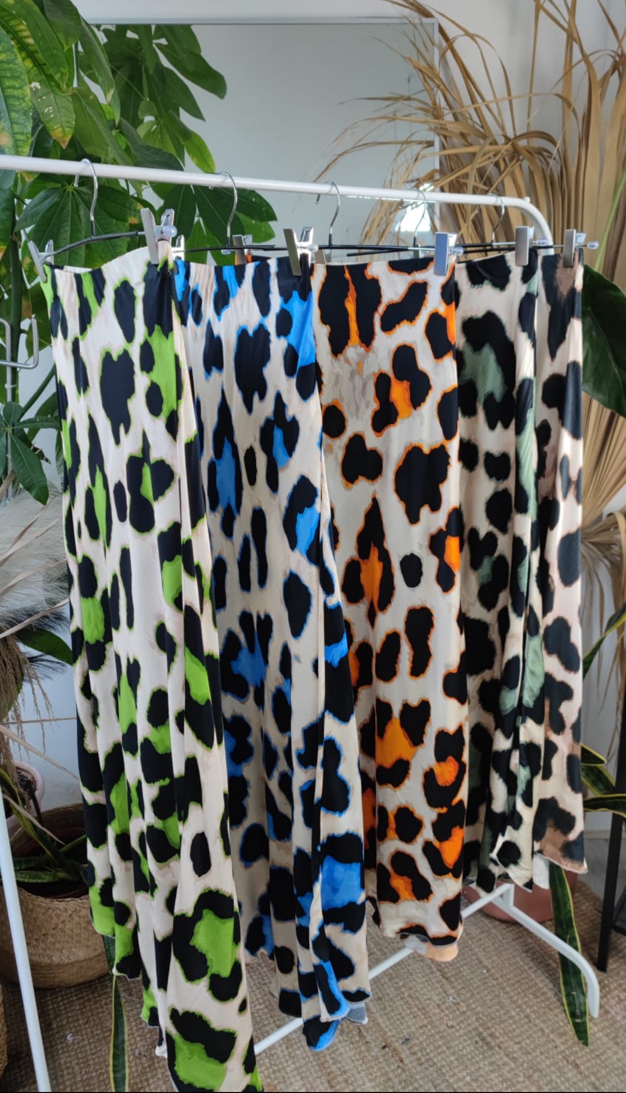 Silk Feel Animal Print Skirt