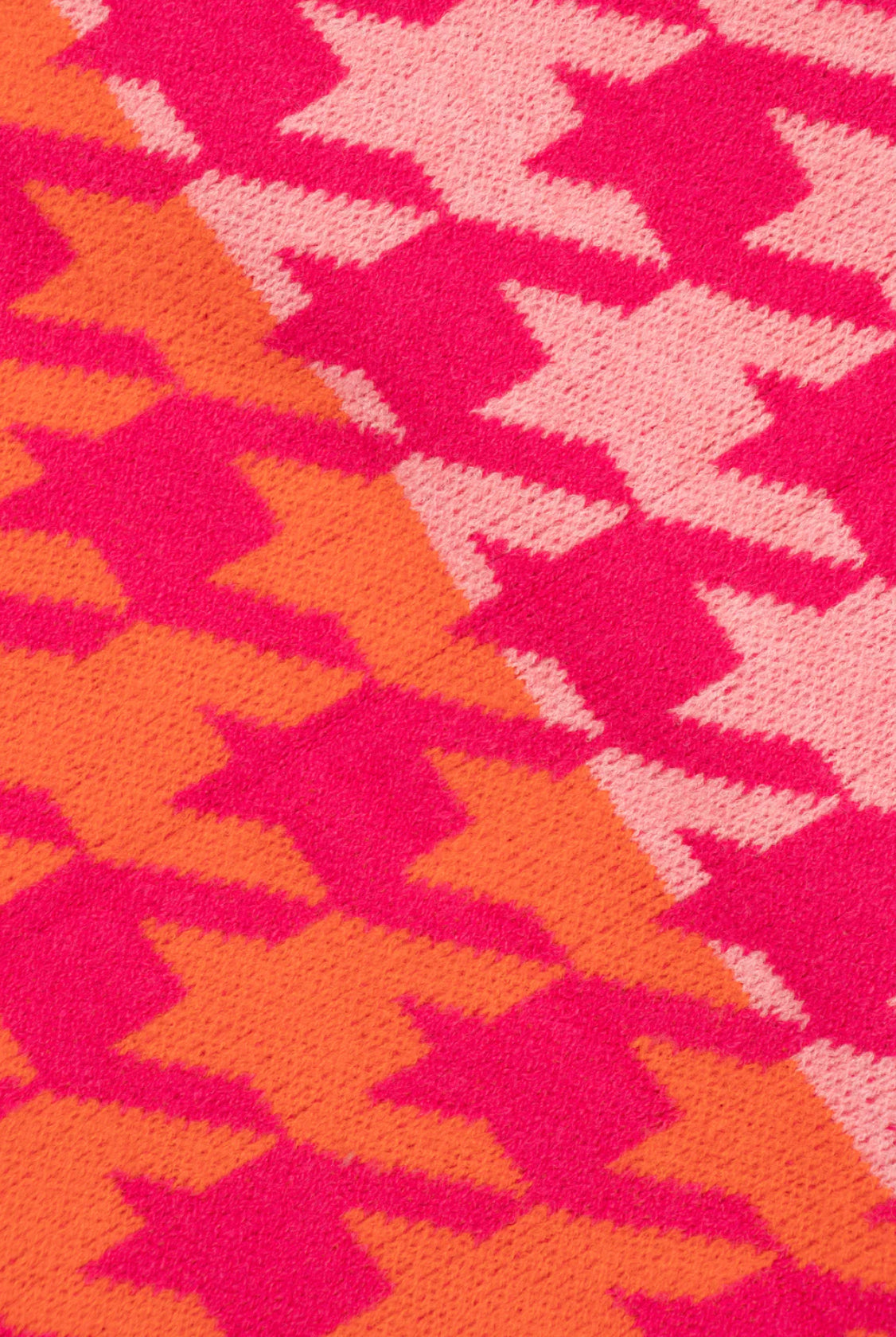 Fuchsia & Orange Houndstooth Print Scarf