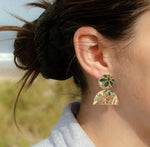 Autumn Floral Leather Drop Earrings