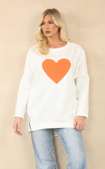 HEART ZIP DETAIL SWEAT SHIRT