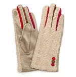 Bergen Fleece & Faux Suede Button Gloves