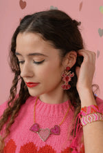 TRIPLE BEADED HEART NECKLACE NEC0618