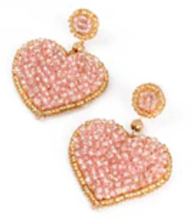 Light Pink Heart Earrings