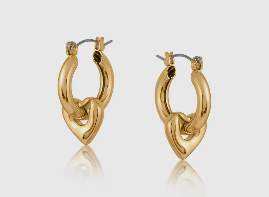 Gemma Heart Drop Hoop Earrings 2939