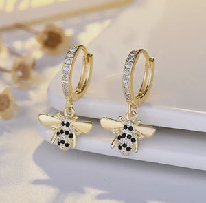 Bee Drop Earring in Gold