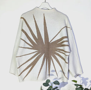 Luxe Golden Star Burst Jumper with Slight Turtle Neck