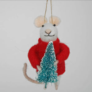 Felt Mouse with Christmas Tree