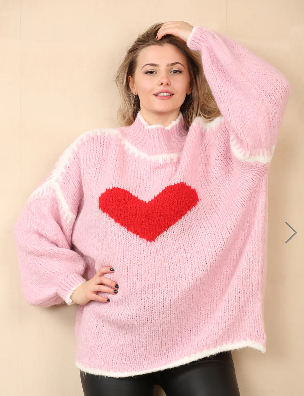 HEART STICH DETAIL KNIT JUMPER