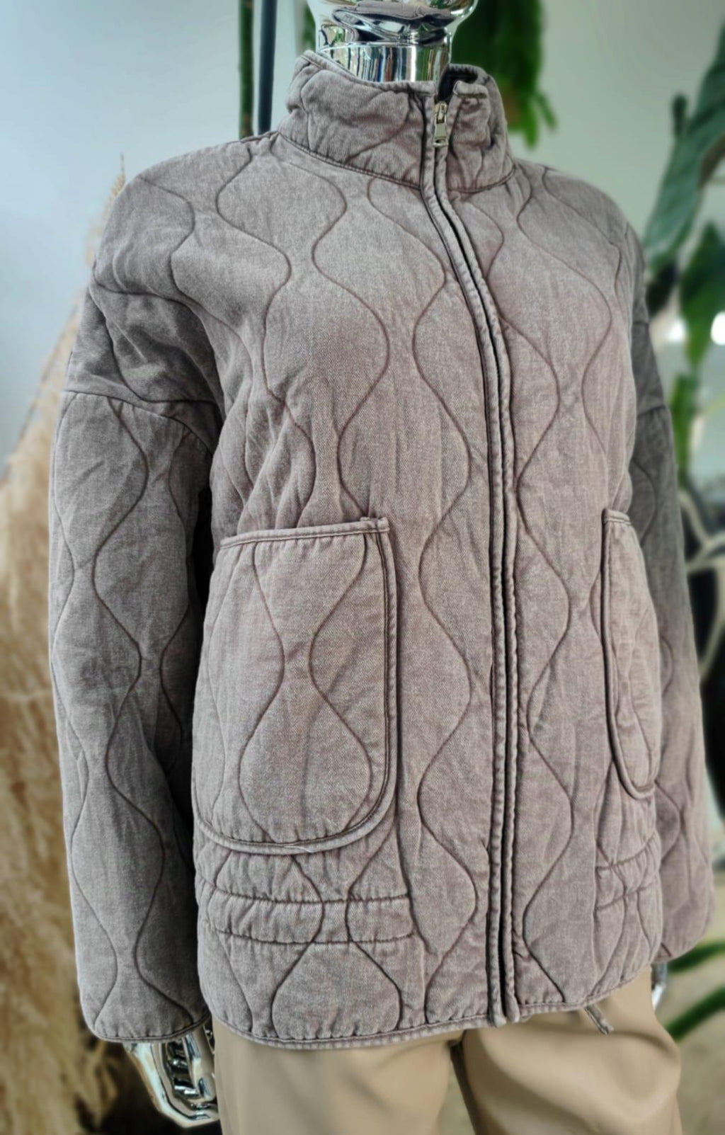 Stone Wash Quilted Jacket