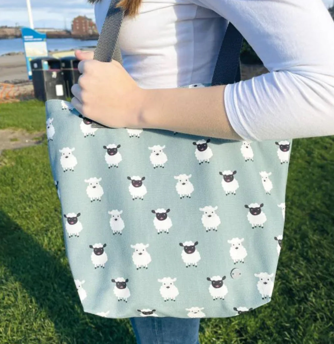 Sheep Print Canvas Tote Bag