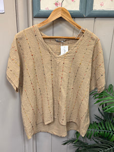 Linen-Cotton Slub Tee