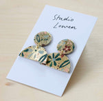 Autumn Floral Leather Drop Earrings