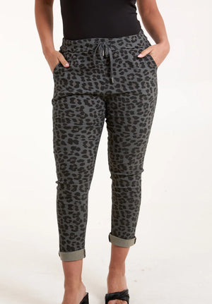 LEOPARD MAGIC DRAWSTRING TROUSERS