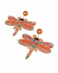 Pink Dragonfly Earrings