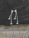 Double Drop Charm Stud
Earrings [Silver-Plate]