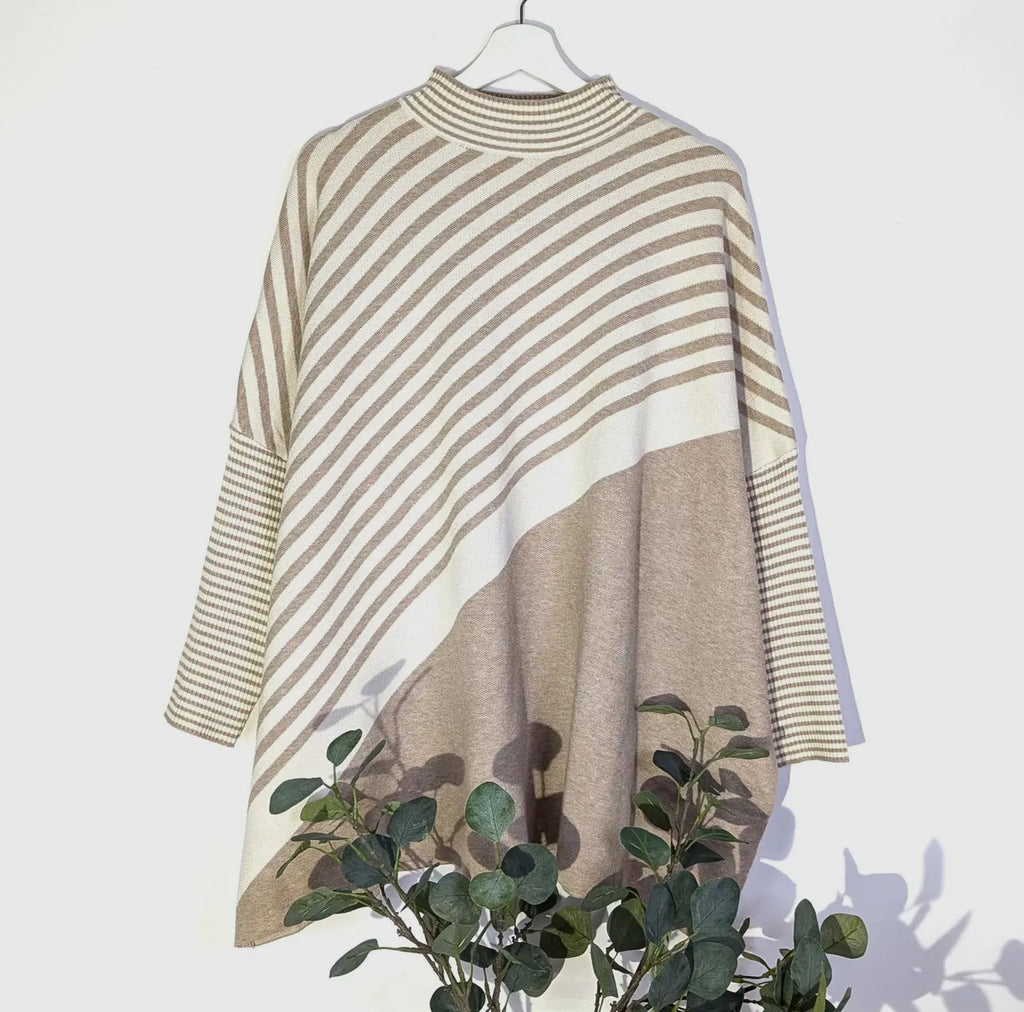 Luxe Knitted Diagonal Design Free Size Jumper